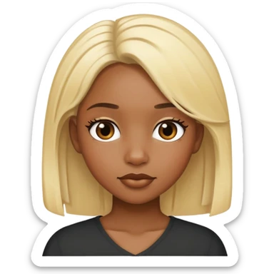 Black girl with blonde hair sticker