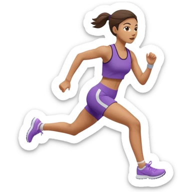 emoji de mulher com roupa de ginástica correndo para o lado sticker