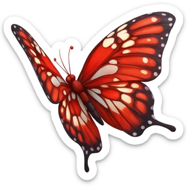 Red butterfly  sticker
