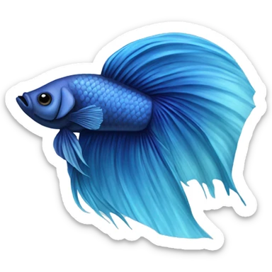 Blue betta fish spikey fins sticker