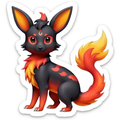 magma-gradients-colored Salandit-Umbreon-Flareon-Hybrid (Full body) sticker
