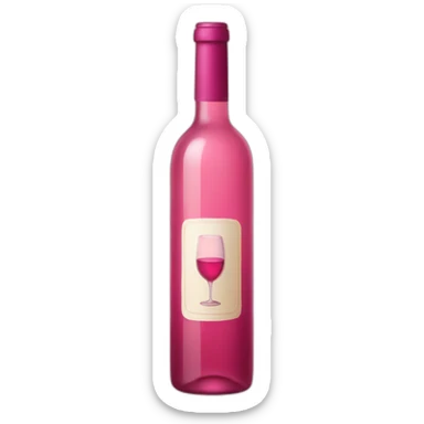 bottle of pink wine sticker
