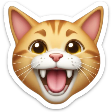 cat sticking out its tongue and winking sticker