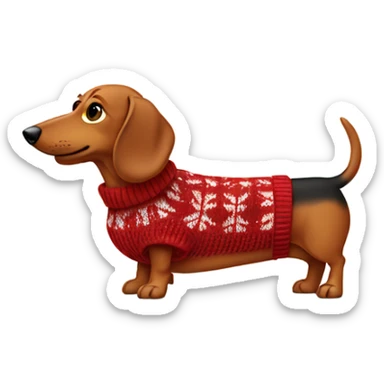 Wiener dog wearing a sweater  sticker