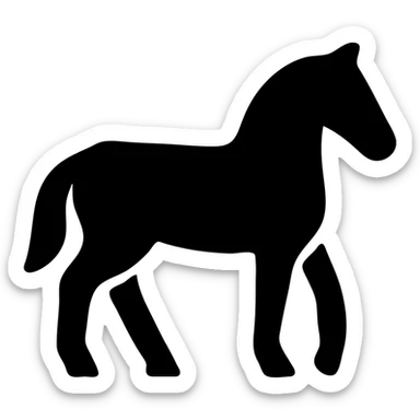 horse icon, solid black silhouette, modern icon style, no text sticker