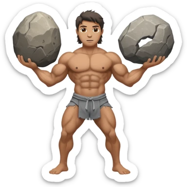 Atlas the greek god with a boulder and clothes sticker
