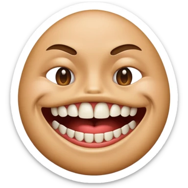 realistic grinding teeth emoji with their mouth lcosed sticker