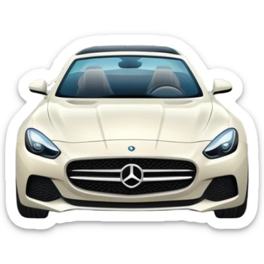 luxury car is driving on a scenic highway with beautiful landscape around sticker