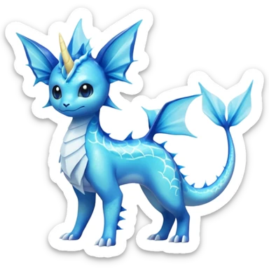 Lumineon-Vaporeon-Dragonair-Fakémon-hybrid-creature (full body)  sticker