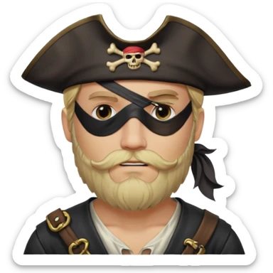 pirate blonde bearded man sticker