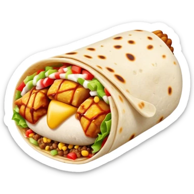 Chicken serving a burrito sticker