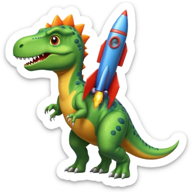 Dinosaurs with Rocket sticker