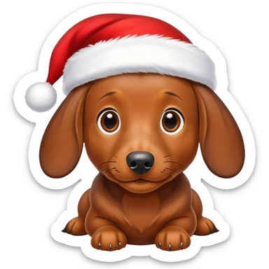 Brow Daschund on christmas  sticker