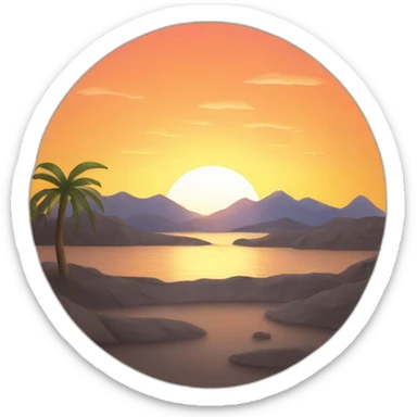 Sun setting sticker