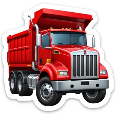 red Kenworth triaxle dump truck sticker