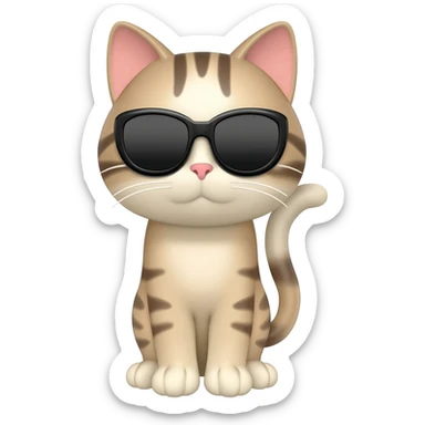 Cat wearing sunglasses sticker