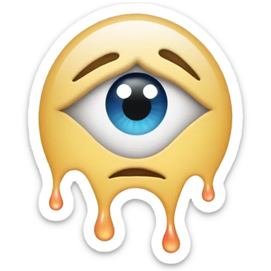 Tear emoji with hearts  sticker