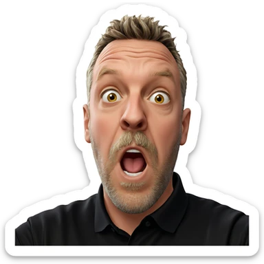 staring portrait of a man sticker