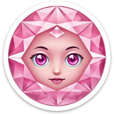 pink diamond with eyes but no face sticker