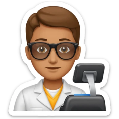 Cashier wearing sunglasses sticker