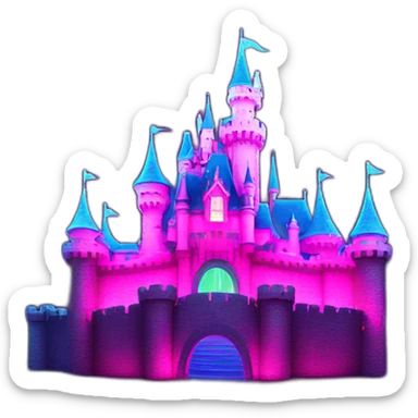 Disney castle neon sticker