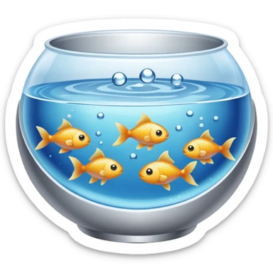 Mini fishes in a bowl for cooking  sticker