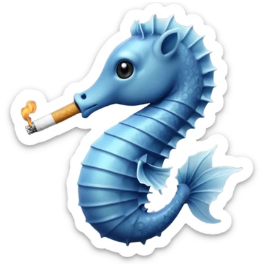 Seahorse with a cigarette and smoke coming out of its mouth  sticker