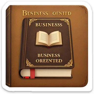 a book with a title "business-oriented intro" sticker