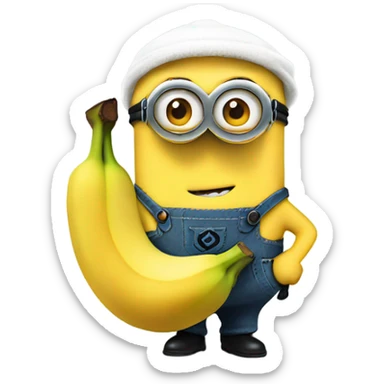 Minion with banana  sticker