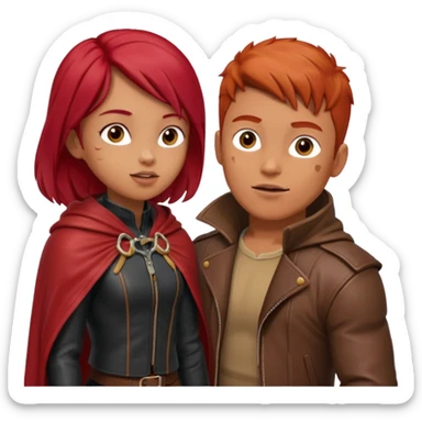 Lobo macho hablando con caperucita roja sticker