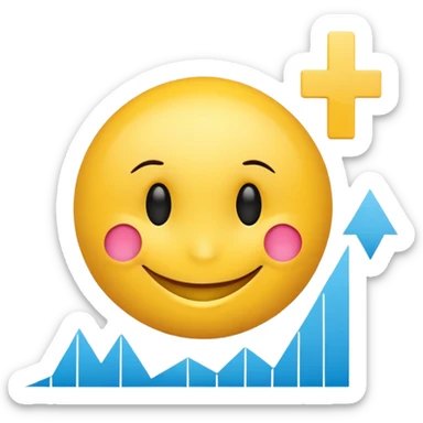 smiley with data charts sticker