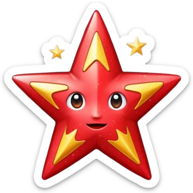 red star glitter space sticker