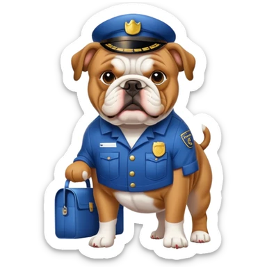 bulldog ingles adult mailman sticker