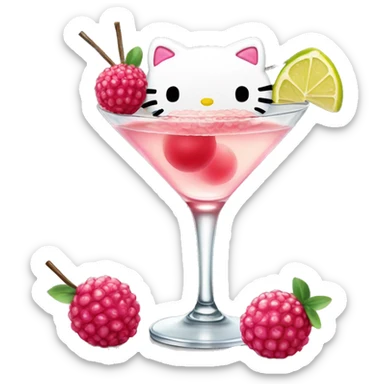hello kitty with lychee martini sticker