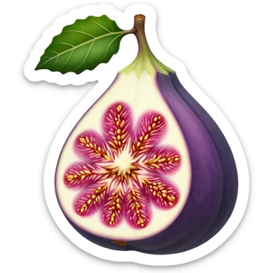Please create a emoji of a single half of a fig  sticker