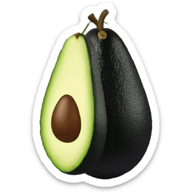 Un aguacate de color negro  sticker