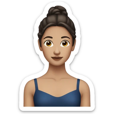 Ballerina with dark brown hair and dark blue skirt  sticker