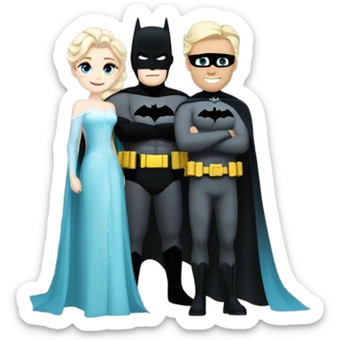 Batman with elsa frozen sticker