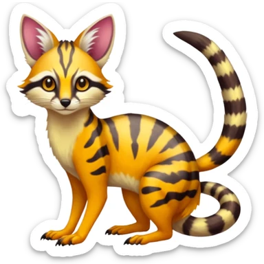 Exotic randomly colored colorful light cute lush warm-colored Fakémon-Fionbri-Vernid-Genet-creature with markings (full body) sticker