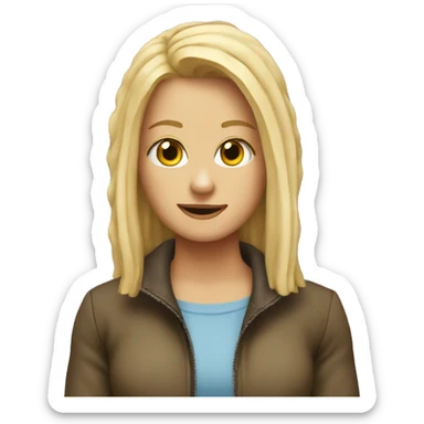 Maltipu with a blonde girl sticker