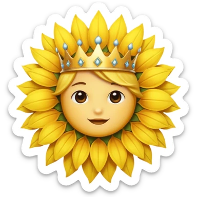 Sunflower with crown  sticker