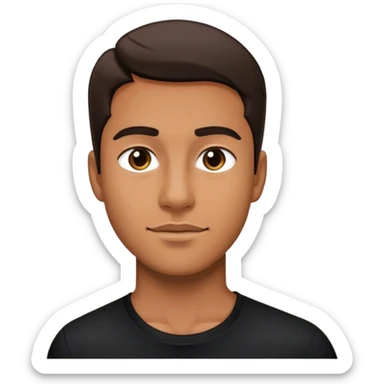 male in black shirt indoors sticker