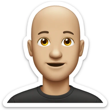 bald man with earrings sticker