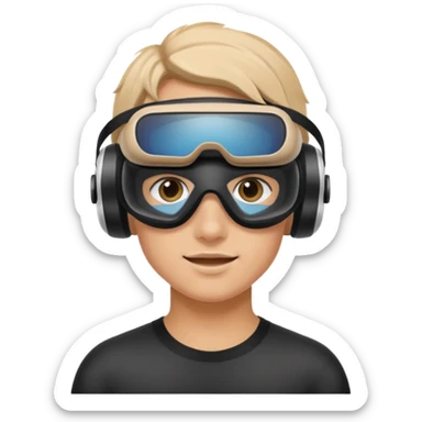 Teen with FPV goggles sticker