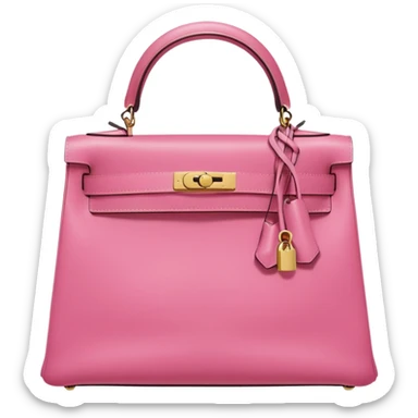 hermes kelly bubble gum pink color bag  sticker