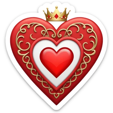 Coração que remeta a rainha de copas  sticker