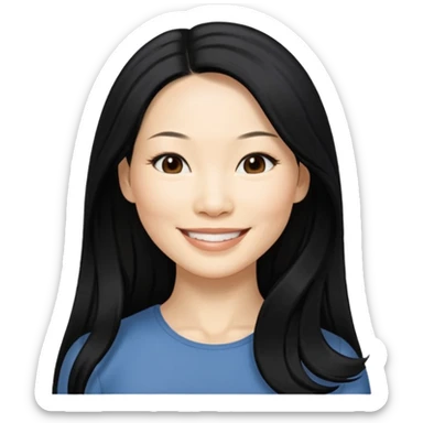 Lucy Liu with long hair sticker