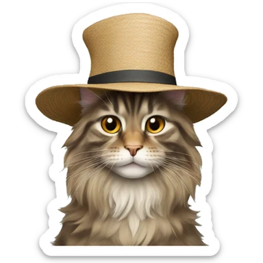 Maine coon with hat sticker