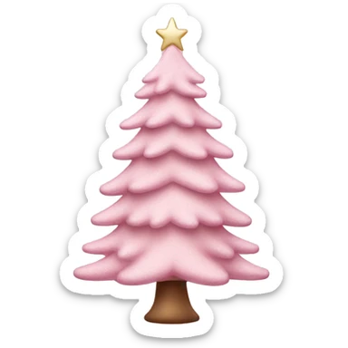 pastel pink christmas tree sticker