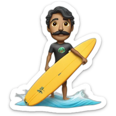 surfer who has a mustache and five oclock shadow with pit vipers sticker